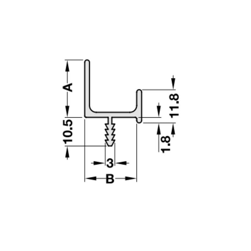 Tay nắm tủ dạng thanh nhôm Hafele 126.27.909 (mạ màu bạc)